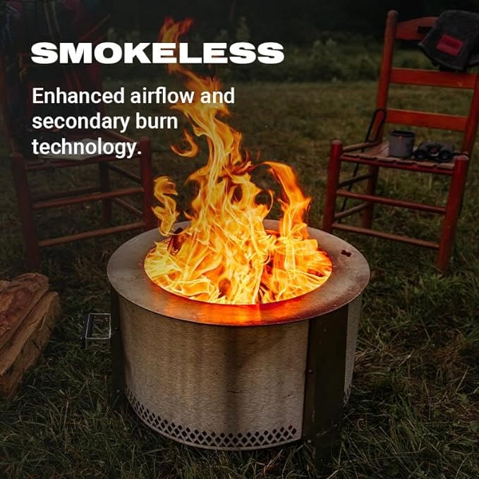 Breeo Smokeless Fire Pit (Y Series - Stainless Steel) | 21 inch Portable Smokeless Firepit for Outside | 31 Pounds | Ideal for Families Compatible with Wide Range of Breeo Accessories-VerdiqueGarden