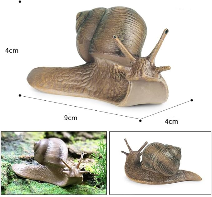 2 Pcs Snail Figurine Miniature Snail Model Realistic Animal Figurines Fairy Garden Micro Landscape Decor-VerdiqueGarden