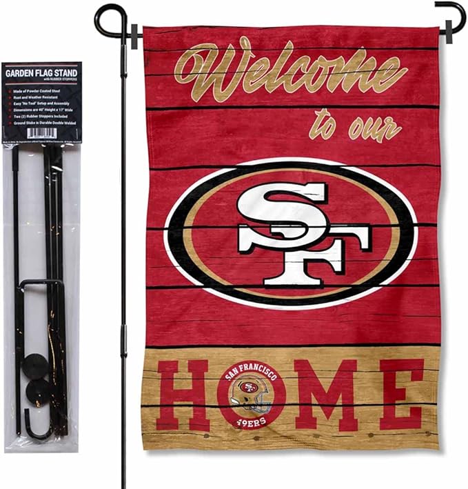 WinCraft San Francisco 49ers Welcome to Our Home Garden Flag and Flagpole Mount-VerdiqueGarden