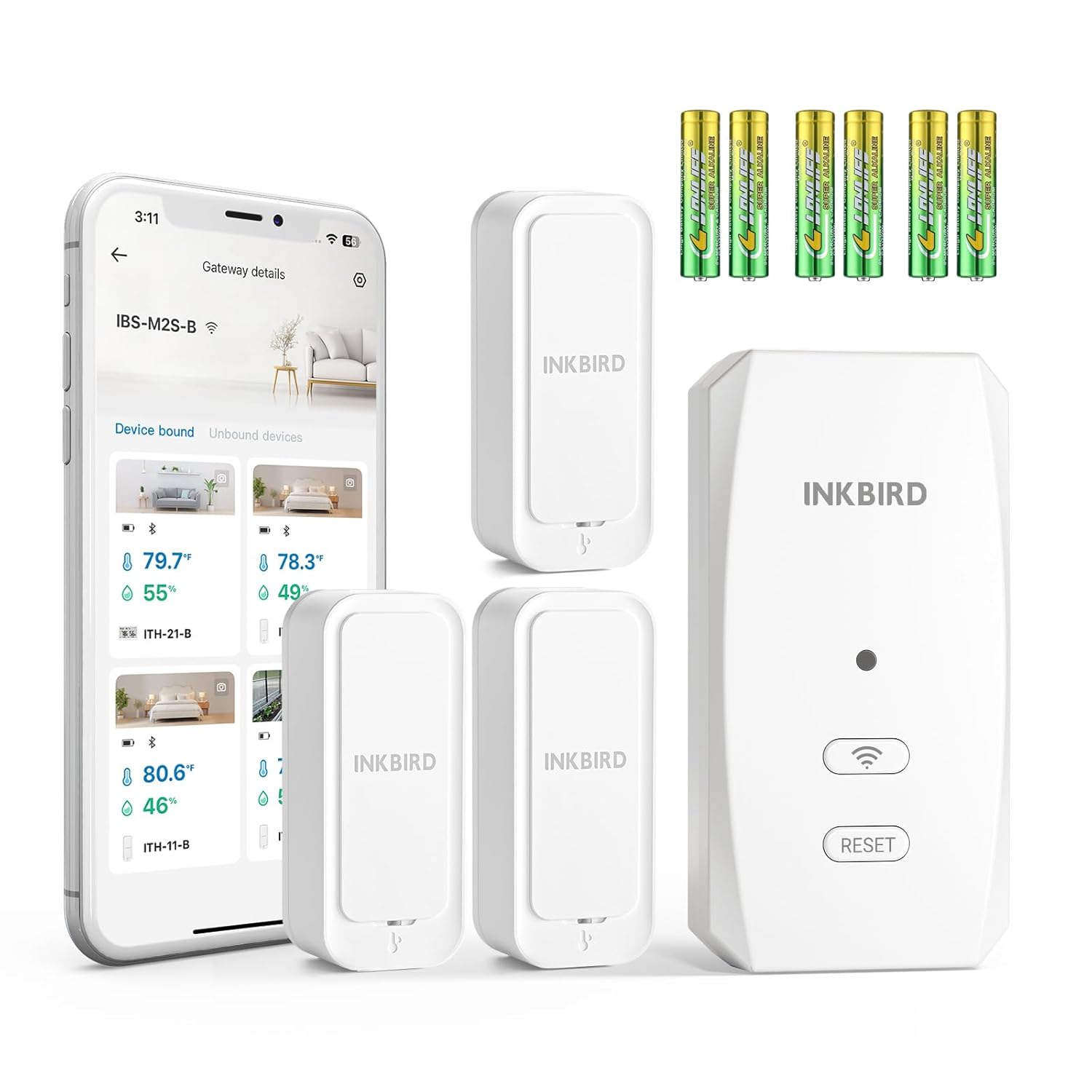 WiFi Hygrometer Thermometer with Swiss Sensor 3 Pack, Bluetooth 5.0 Dual Mode, 300-Day Data Storage, 9-Month Battery, IP65 Waterproof for Home, Greenhouse, Reptile Tank-VerdiqueGarden