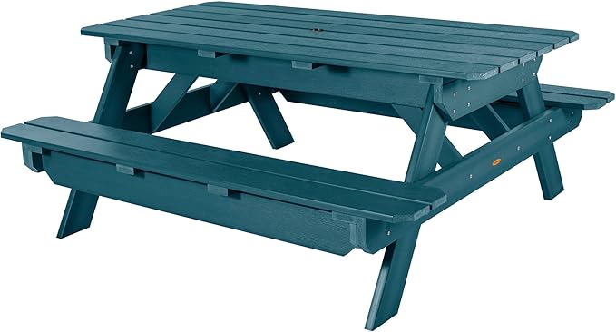 highwood Hometown Picnic Table, 6 Foot, Nanatucket Blue-VerdiqueGarden