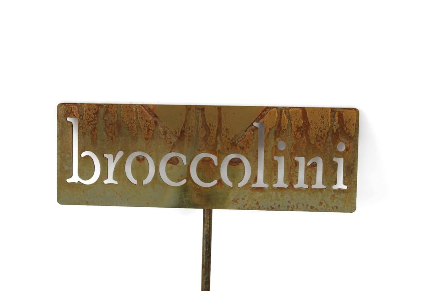 Classic Metal Garden Markers 19 Inches Tall (broccolini, Naturally Rusted)-VerdiqueGarden