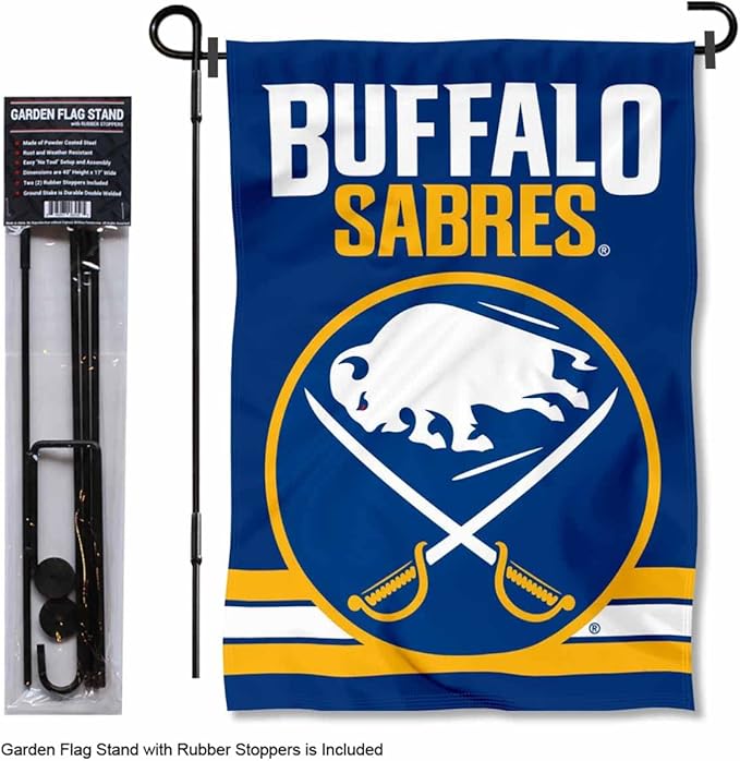 WinCraft Buffalo Sabres New Logo Garden Flag and Pole Stand Holder-VerdiqueGarden