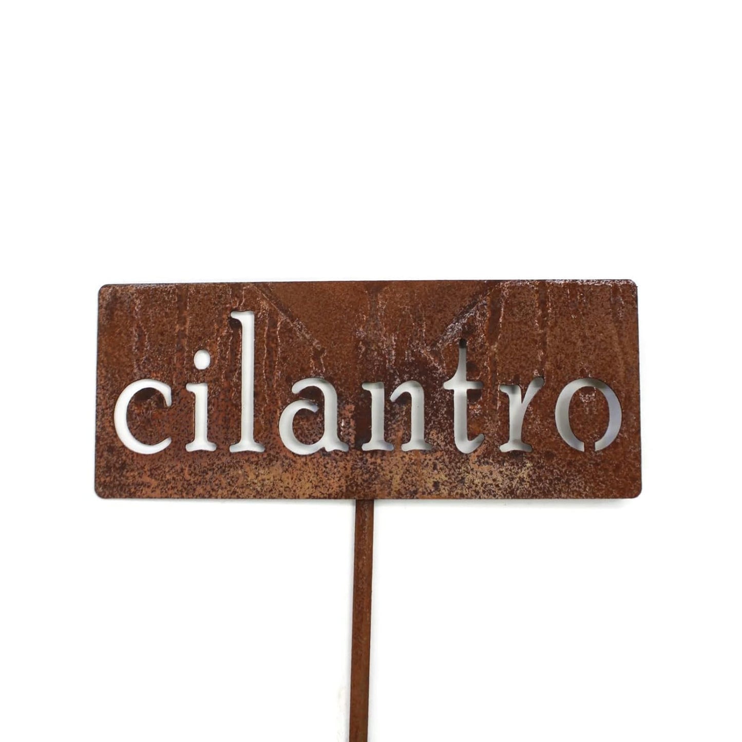 Classic Metal Garden Markers 19 Inches Tall (cilantro, Naturally Rusted)-VerdiqueGarden