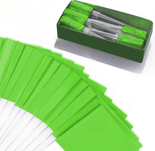 Zozen Marking Flags, Green Color | 1000 Pcs | 15x4x5 Inch, Yard Flags for Lawn & Irrigation & Landscape & Sprinkler & Survey & Dog Training.-VerdiqueGarden