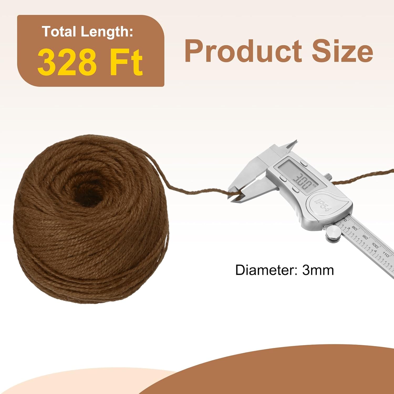 uxcell 328 Feet Natural Jute Twine String,3mm Thin Garden Twine Rope Colored Plant String Cord for DIY Art Crafts Gift Wrapping Decoration Packing Gardening Plant Hanger,Brown-VerdiqueGarden