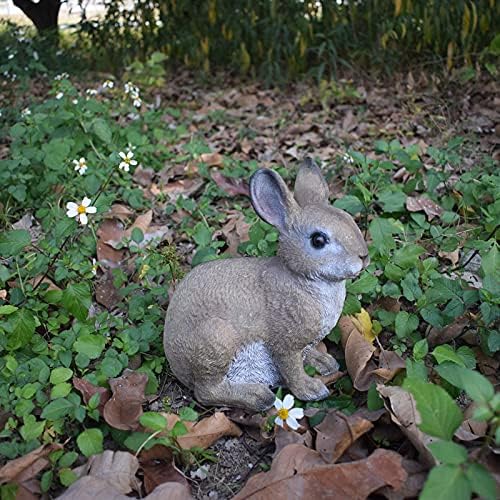 Rabbit Resin Animal Garden Statue Outdoor and Garden Decor Patio Yard (Rabbit 8.5 inch)-VerdiqueGarden