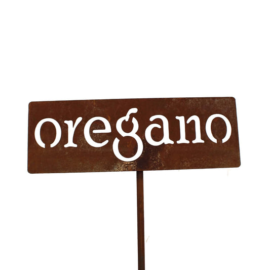 Classic Metal Garden Markers 19 Inches Tall (oregano, Naturally Rusted)-VerdiqueGarden