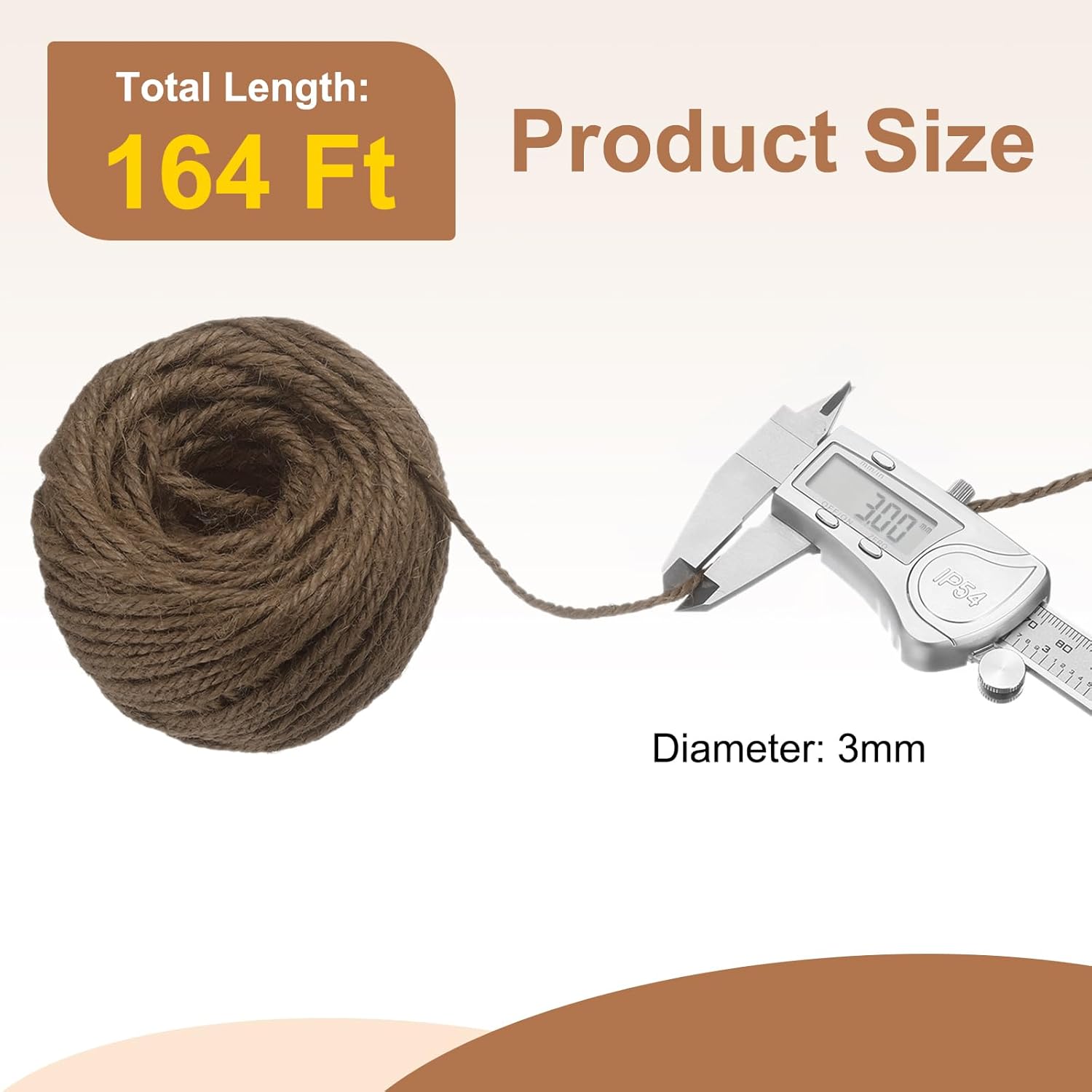 uxcell 164 Feet Natural Jute Twine String,3mm Thin Garden Twine Rope Colored Plant String Cord for DIY Art Crafts Gift Wrapping Decoration Packing Gardening Plant Hanger,Brown-VerdiqueGarden