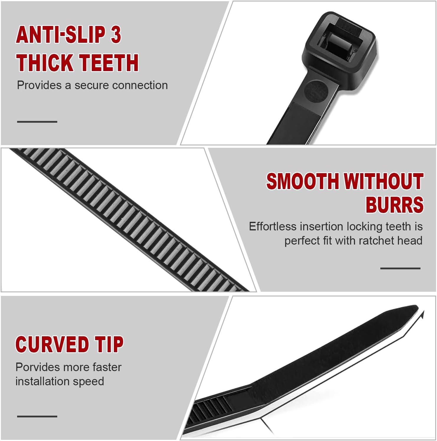 Zip Ties, RAZCC 1200pcs Black Cable Zip Ties 12 Inch, Heavy Duty Plastic Wire Ties with 70lb Tensile Strength, Self-Locking Black Nylon Tie Wraps for Indoor and Outdoor-VerdiqueGarden