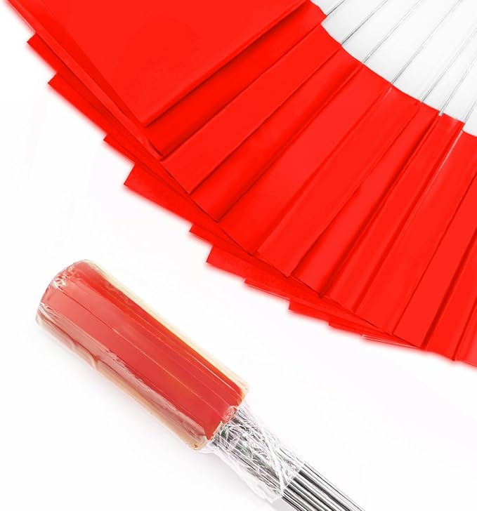 Zozen 50Pack Red Marking Flags, Writable/15x4x5 Inch, Yard Flags for Lawn & Irrigation & Landscape & Sprinkler & Survey & Dog Training.-VerdiqueGarden
