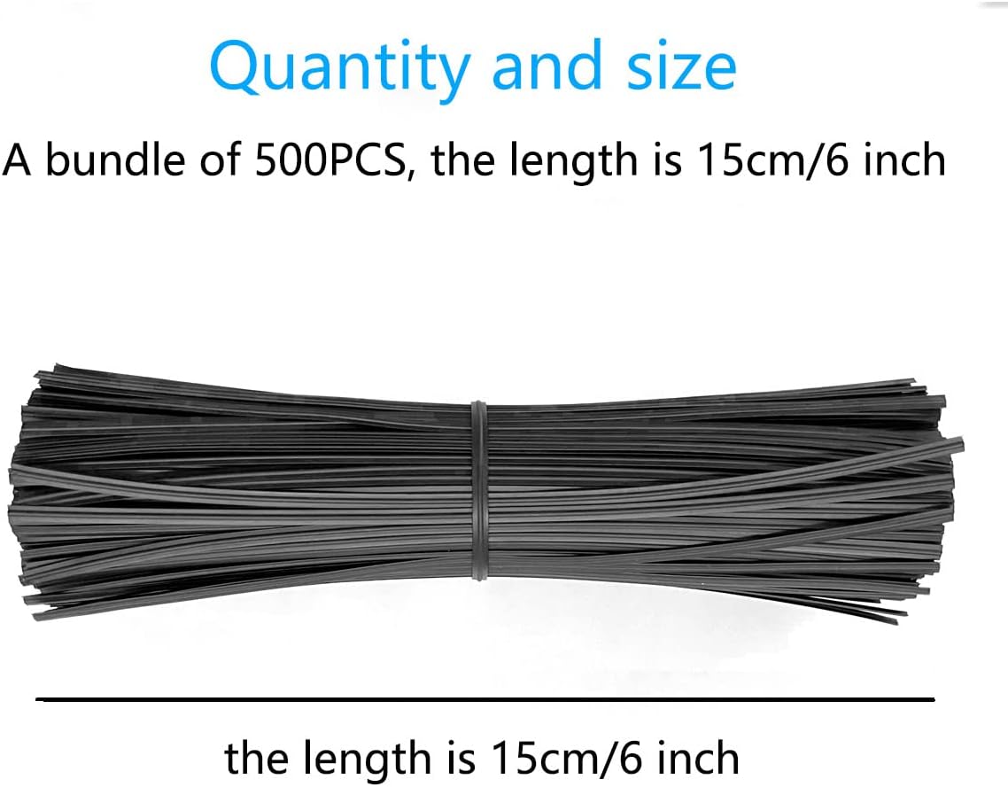 Plastic Black 6" Twist Ties, Reusable Cable Ties,Long Garbage Bag Twist Ties, Trash Bag Coated Ties, Twisty Ties for Organizing, Plant Hollding, Office, Christmas Tree (500 Pcs/6 inch)-VerdiqueGarden