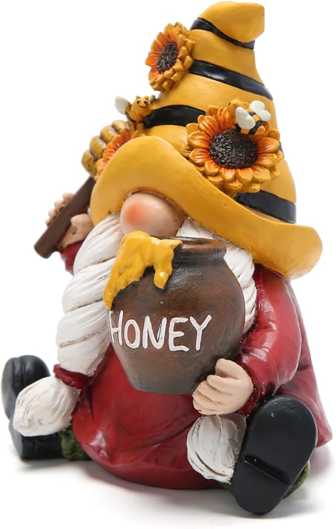 Hodao Bumble Bee Spring Gnome Decorations Honey Bee Gnomes Ornaments World Bee Day Decorations Gifts Summer Gnomes Figurines Honey Bee for Garden Decor Bee Birthday Gifts for Mom, Grandma, Women-VerdiqueGarden