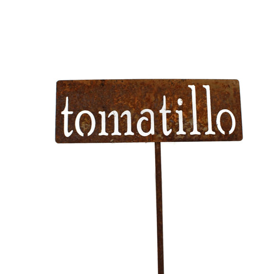 Classic Metal Garden Markers 19 Inches Tall (tomatillo, Naturally Rusted)-VerdiqueGarden