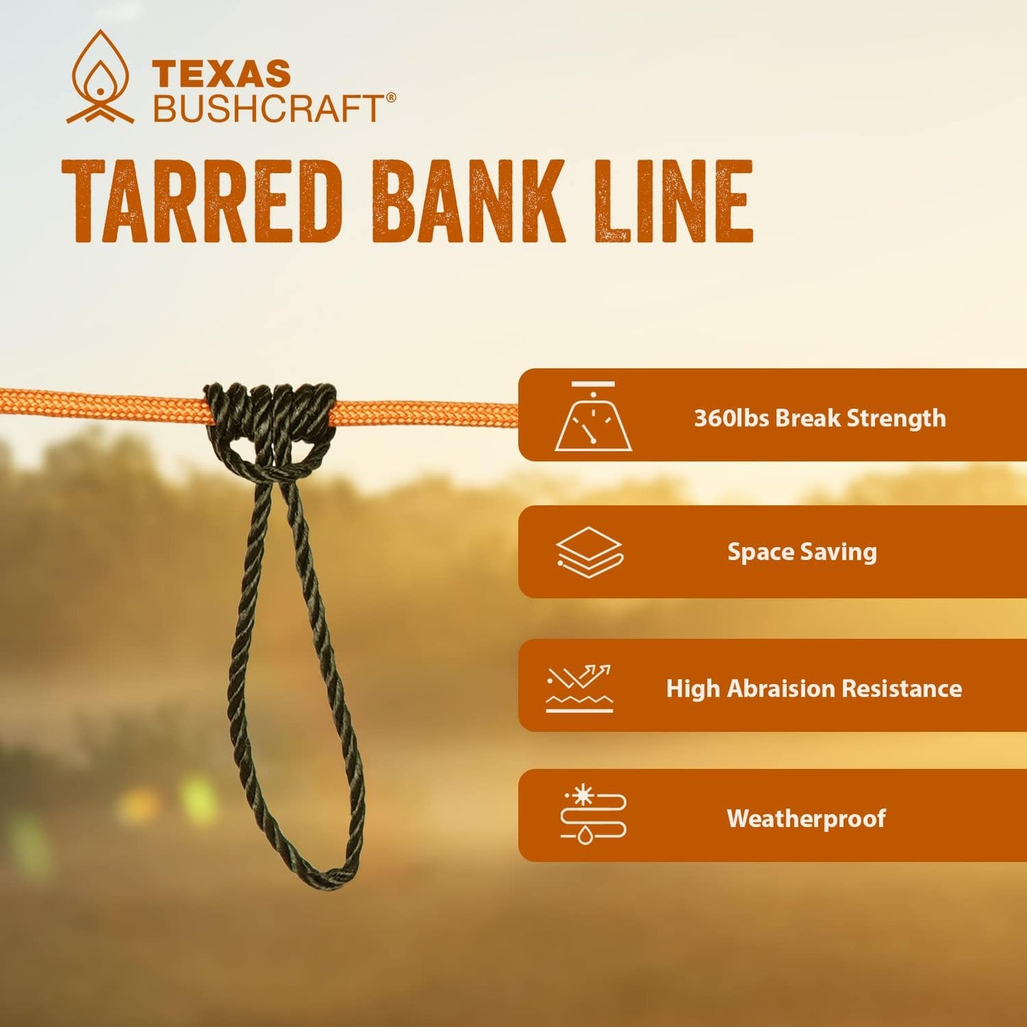 Texas Bushcraft Tarred Bank Line Twine - #36 Black Nylon String for Fishing, Camping and Outdoor Survival – Strong, Weather Resistant Bankline Cordage for Trotline-VerdiqueGarden