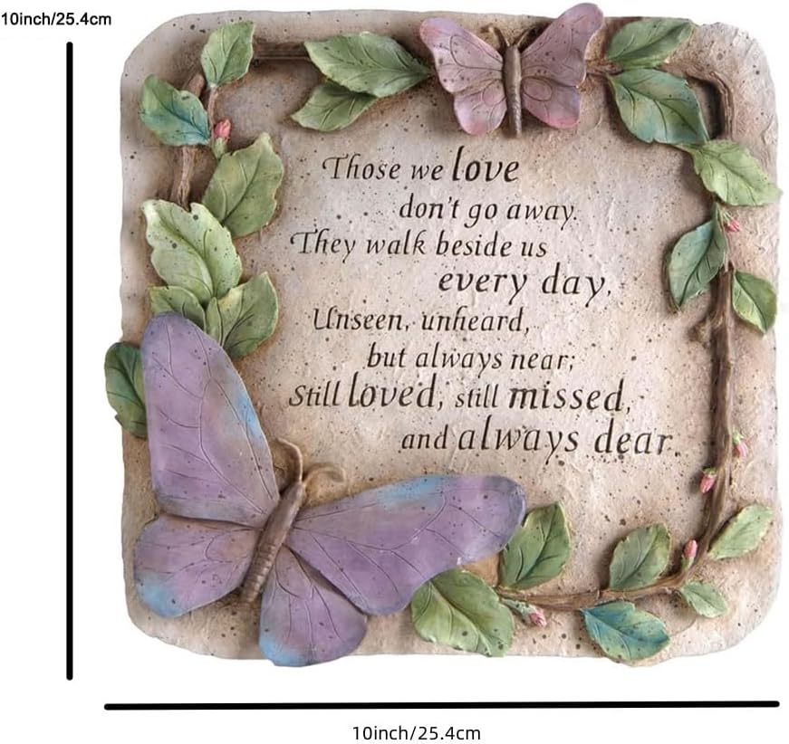 Garden Memorial Stone, Those We Love Don't Go Away Remembrance Gift, Stepping Stone Outdoor, Decor for Garden, Homes and Lawn-VerdiqueGarden