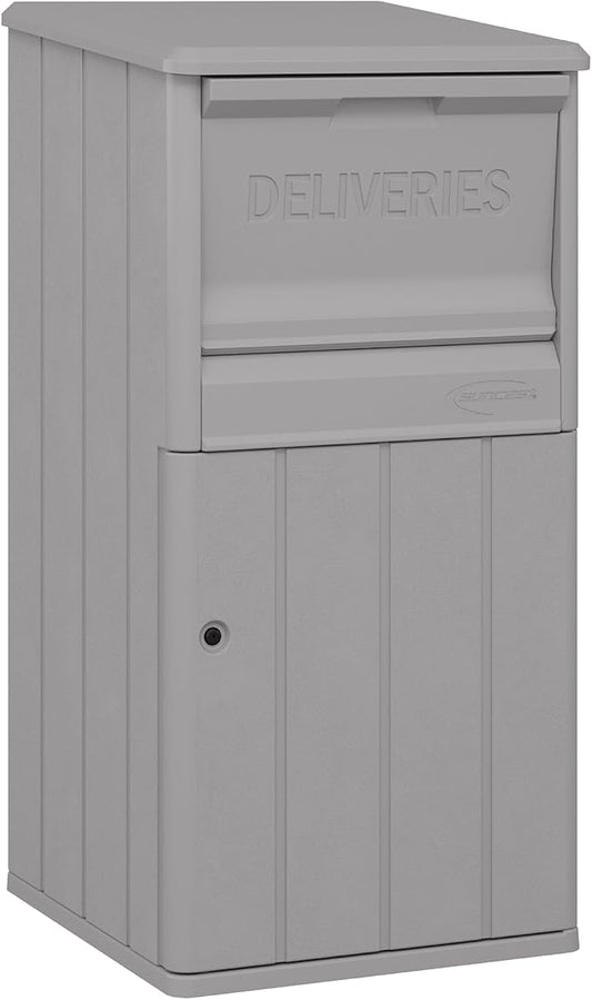 Suncast 33.5-Gallon Capacity Package Delivery Box, Parcel Drop Box with Lock, Weather Resistant Outdoor Storage Solution for Secure Package Deliveries, Made in USA-VerdiqueGarden