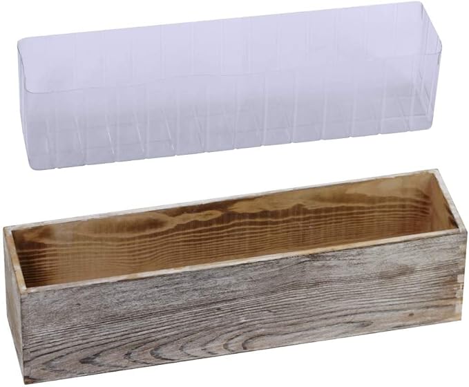 10 Pcs Plastic Planter Liners Clear Rectangular Plastic Liners for Flower Box Planter Window Box Planter 16.2" L x 3" W x 3.5" H for Indoor Outdoor Flower Arrangement Succulent Garden Windowsill Decor-VerdiqueGarden