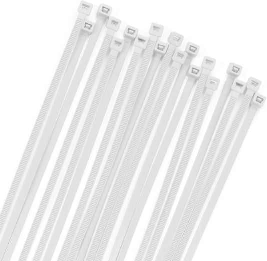 XINGO 100PCS Cable Zip Ties Heavy Duty, Premium Nylon Plastic Wire Ties with 50 Pounds Tensile Strength, Self-Locking Black Nylon Zip Ties for Indoor and Outdoor (10 inch, White)-VerdiqueGarden