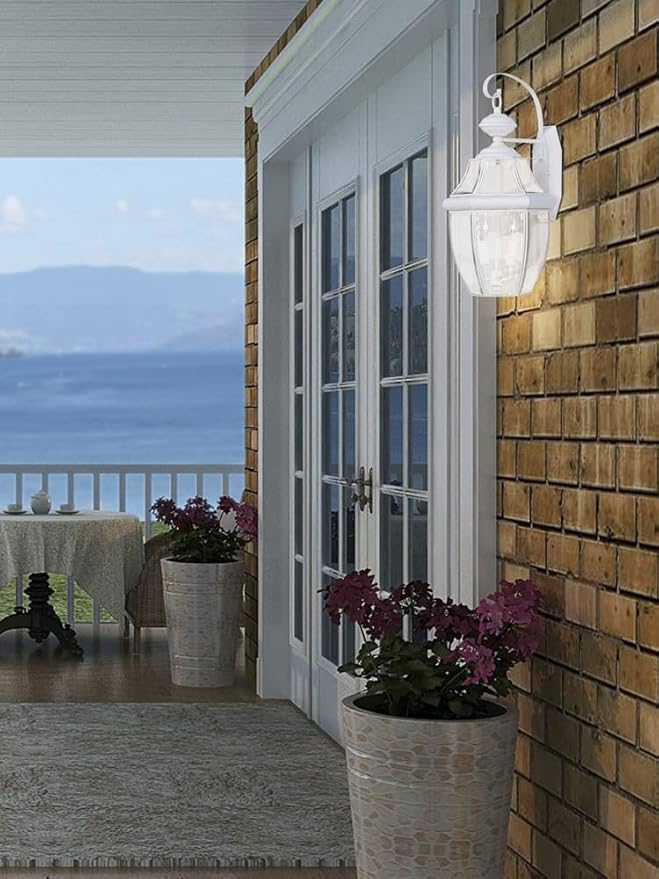 Livex Lighting 2251-07 Monterey 2 Light Outdoor Bronze Finish Solid Brass Wall Lantern with Clear Beveled Glass, 20.25" x 10.5" x 20.25"-VerdiqueGarden