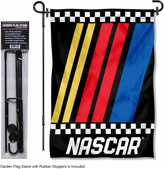 WinCraft NASCAR Garden Flag and Flagpole Mount-VerdiqueGarden