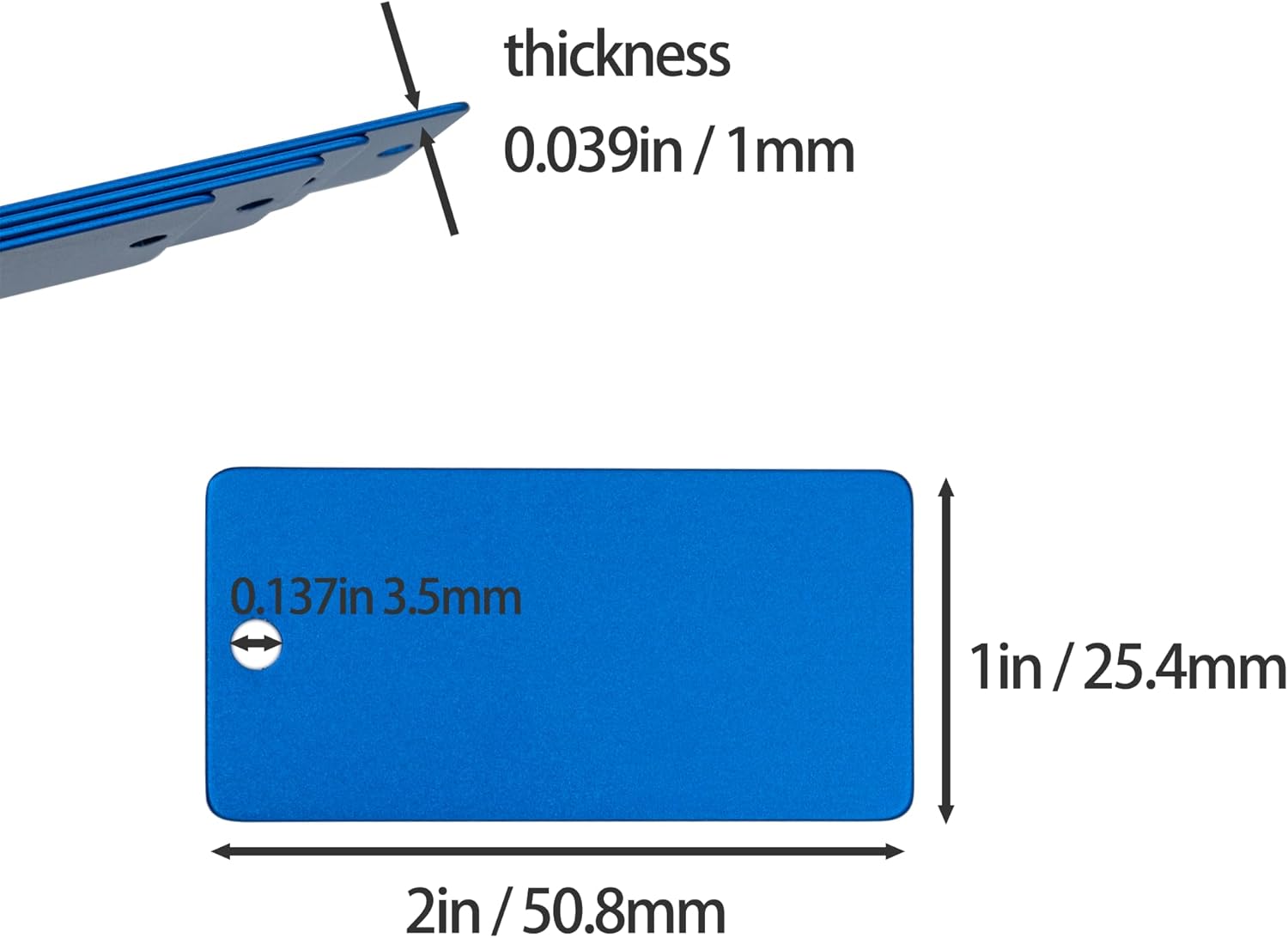 StayMax Anodized Aluminum Engraving Blanks 1x2 Inch 50 Pack (Blue)-VerdiqueGarden