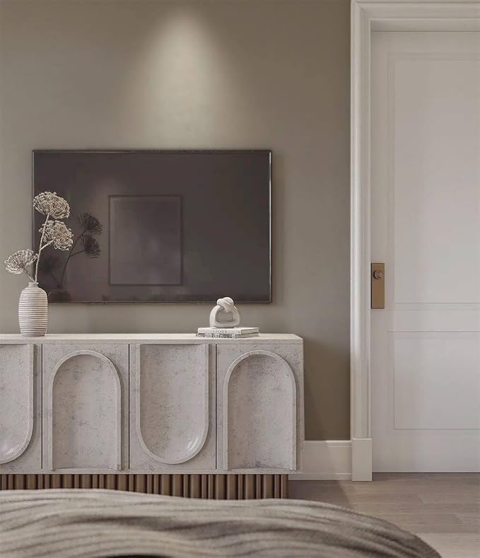 Dimoon 110''x17.7'' Etoupe Peel and Stick Wallpaper Contact Paper Modern Self Adhesive Wall Paper Removable Renter Friendly Textured Solid Color Shelf Cabinet Vinyl Roll (110''x17.7'',Etoupe)-VerdiqueGarden