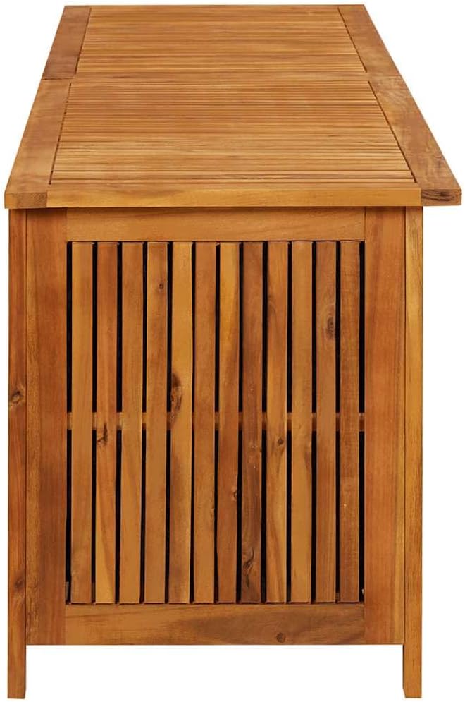 vidaXL Outdoor Storage Box, Deck Box with Gas-Lift Lid, Storage Chest with Water-Resistant Zippered Bag Inside, 78.7''x19.7''x22.8'', Solid Acacia Wood-VerdiqueGarden