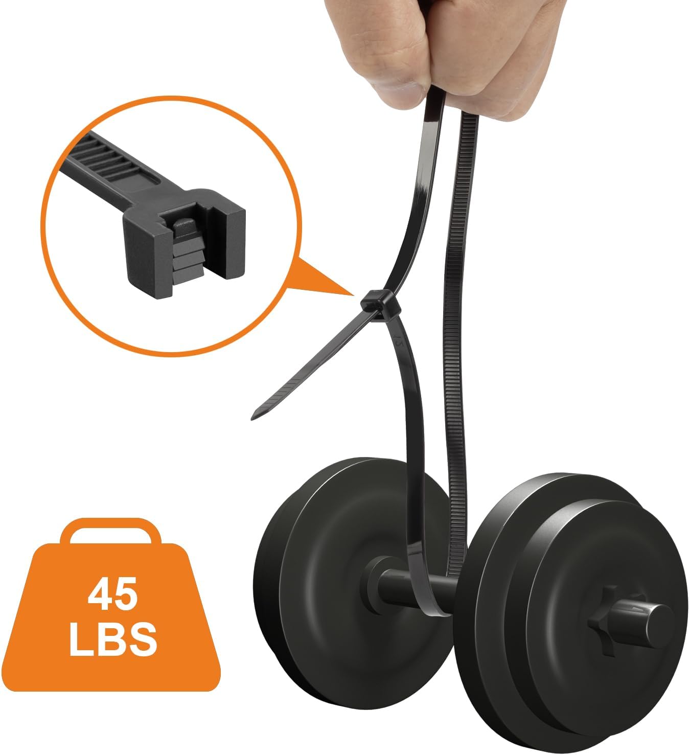 12 Inch Black Zip Ties (2000 Pack), 45 LBS Tensile Strength, Self-Locking Nylon PA66 UV Resistant Cable Ties for Indoor and Outdoor Use-VerdiqueGarden