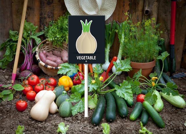 Eveokoki Aluminum Seed & Plant Labels - Plant Markes for Seedlings-Plant Tags for Pots - Garden Signs for Vegetable - Durable Markers for Plants Outdoor Waterproof - Garden Decor for Farmhouse-VerdiqueGarden