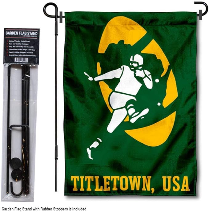 WinCraft Green Bay Packers Titletown Garden Flag with Stand Holder-VerdiqueGarden