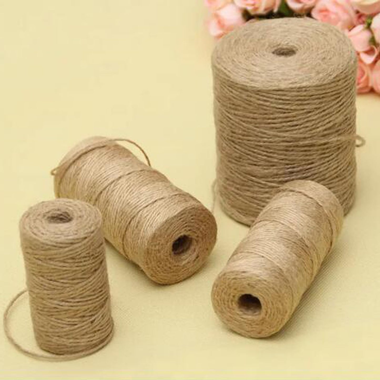 1/4 in (6 mm) X 328 Ft (100 Meters) Jute Twine Rope String for Home Decorating, Cat Scratcher Post Tree, DIY Arts Crafts, Garden, Binding, Packing Material-VerdiqueGarden