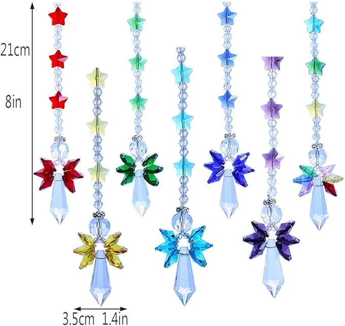 Crystalsuncatcher Crystal Glass Guardian Angel Rainbow Maker Collection Suncather,Set of 7-VerdiqueGarden