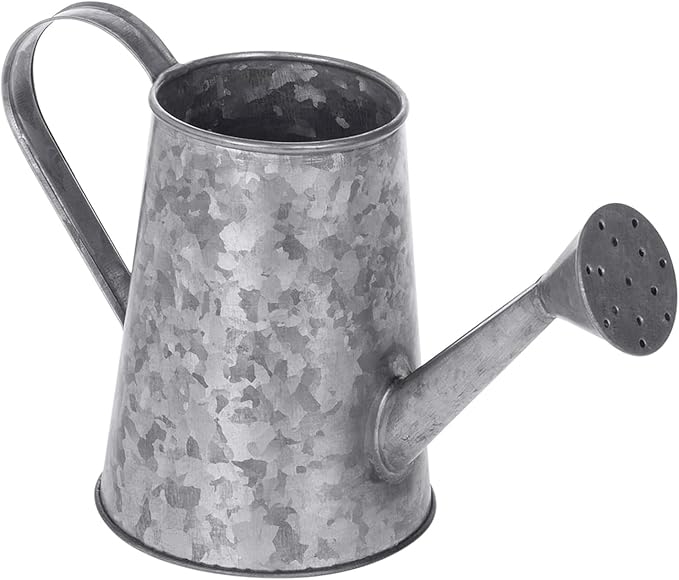 MyGift 5 Inch Mini Rustic Galvanized Metal Decorative Vase in Vintage Style Watering Can Design for Dried Flowers and Artificial Plants - Handcrafted in India-VerdiqueGarden
