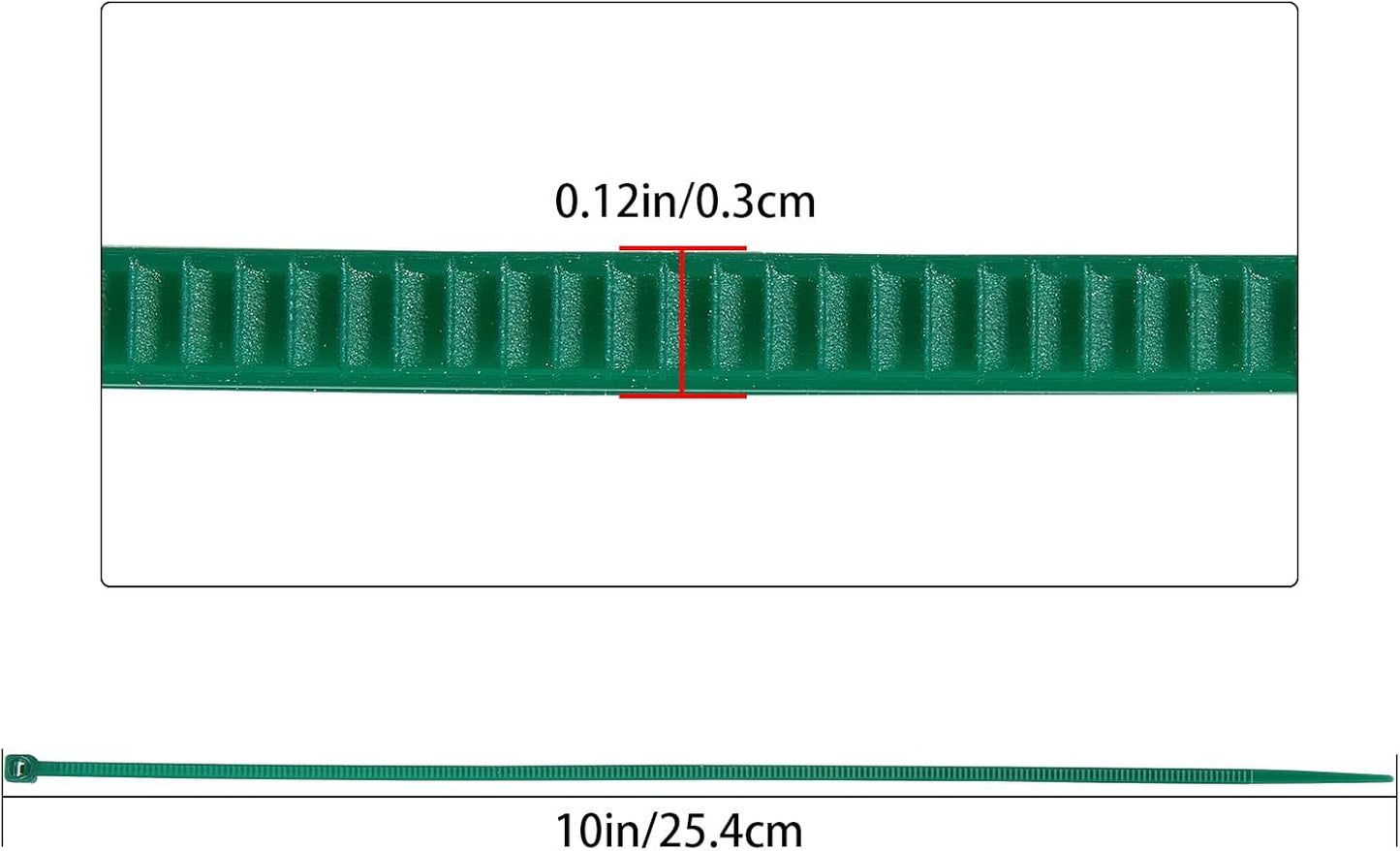 10 inch 3mm Dark Green Nylon Garden Cable Zip Ties Self Locking Cable Ties Twist Ties, Multi-Purpose Cable Tie(100 Pcs)-VerdiqueGarden