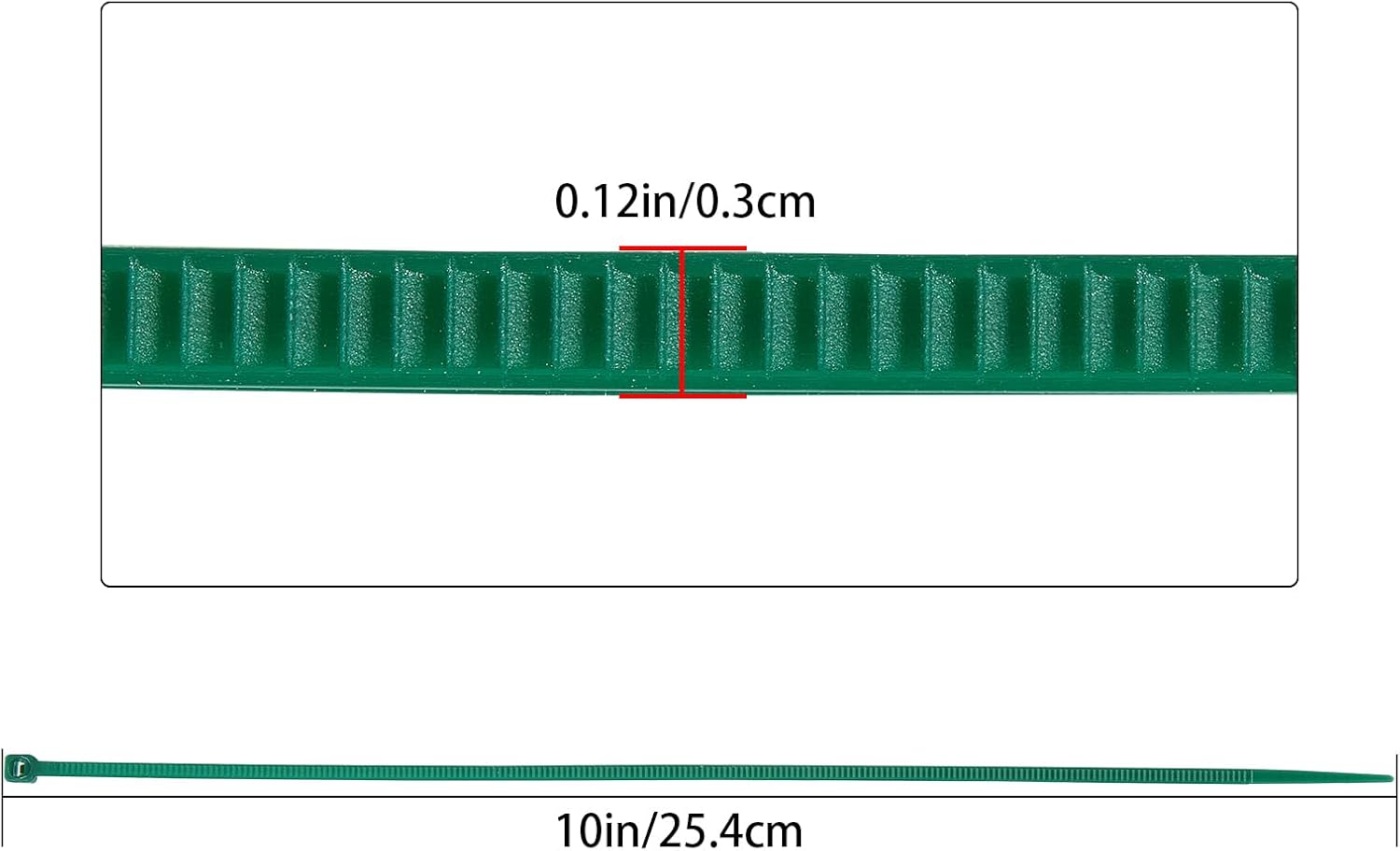 10 inch 3mm Dark Green Nylon Garden Cable Zip Ties Self Locking Cable Ties Twist Ties, Multi-Purpose Cable Tie(100 Pcs)-VerdiqueGarden