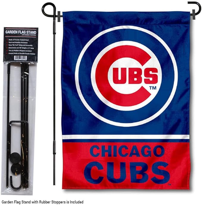 WinCraft Chicago Baseball Garden Flag with Stand Holder-VerdiqueGarden