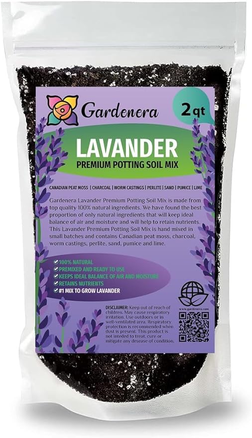 Organic Lavender Soil Mix by Gardenera - Provide The Best Growing Medium for Your Plants - 2 QUARTS-VerdiqueGarden