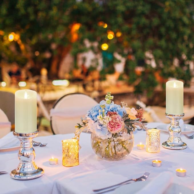 Flameless Flickering Battery Operated Candles 2pack Real Wax Pillar LED Candles with 10-Key Remote Control and 24 Hours Timer for Wedding, Party, Birthday,Home Decoration (Ivory)-VerdiqueGarden