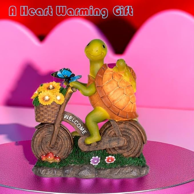 Garden Turtle Outdoor Statue -Solar Turtle Statue Outdoor with Lighted Sunflower,Turle Figurine for Garden Decor,Turtle Gifts for Women-VerdiqueGarden