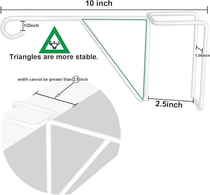 Zacool Vinyl Fence Hooks-4 Pack 5 x 10 Inches Heavy Duty White Patio Hooks Coated Steel Fence Hangers for Hanging Plants Bird Feeders,Lights,Basket,Pool Tools-VerdiqueGarden