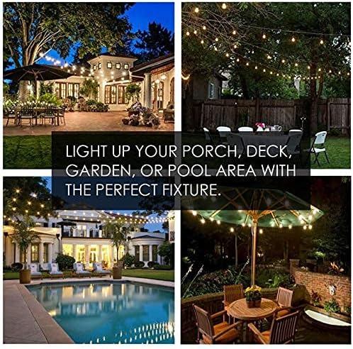 SUNTHIN White Outdoor String Lights, 96FT White Patio Lights with 32 Shatterproof LED Bulbs for Garden, Backyard, Porch, Cafe, Deck, Wedding, Party, Gathering-VerdiqueGarden