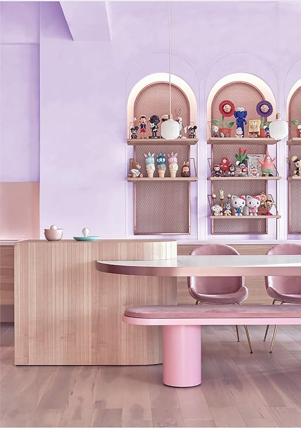 Dimoon 118''x17.7'' Purple Peel and Stick Wallpaper Contact Paper Modern Self Adhesive Wall Paper Removable Renter Friendly Textured Solid Color Shelf Cabinet Vinyl Roll (118''x17.7'',Light Purple)-VerdiqueGarden