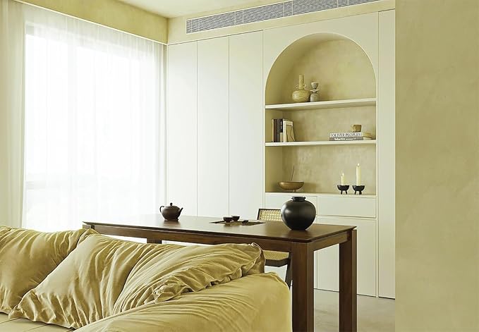 Dimoon 118''x15.7'' Beige Skin Peel and Stick Wallpaper Contact Paper Modern Self Adhesive Wall Paper Removable Renter Friendly Textured Solid Shelf Cabinet Vinyl Roll (118''x15.7'',Beige Skin)-VerdiqueGarden