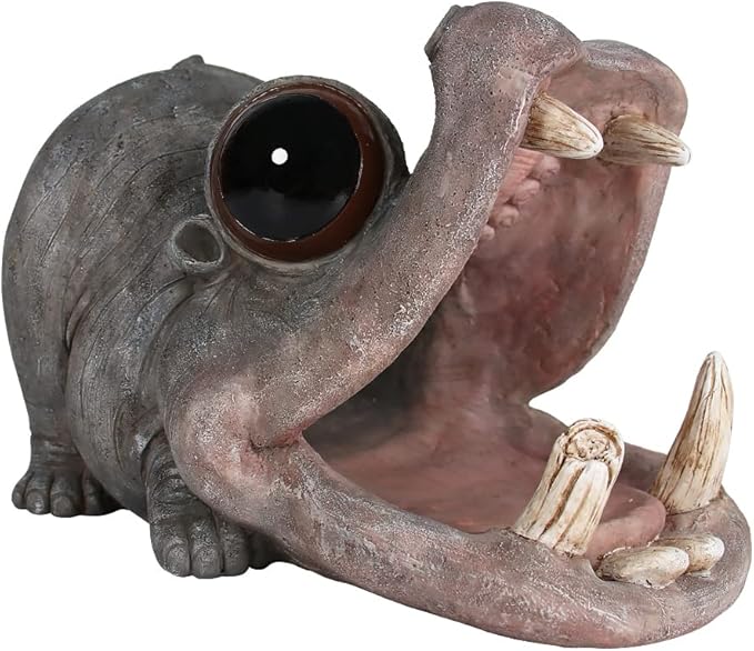 Decorative Hippo Gutter Downspout Extension Outdoor Statues Sculpture Garden Decoration Rain Gutter Guardian Downspout Diverter Splash Block Gutter Extender Decor for Patio Yard Lawn-VerdiqueGarden