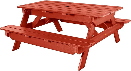 highwood Hometown Picnic Table, 6 Foot, Rustic Red-VerdiqueGarden