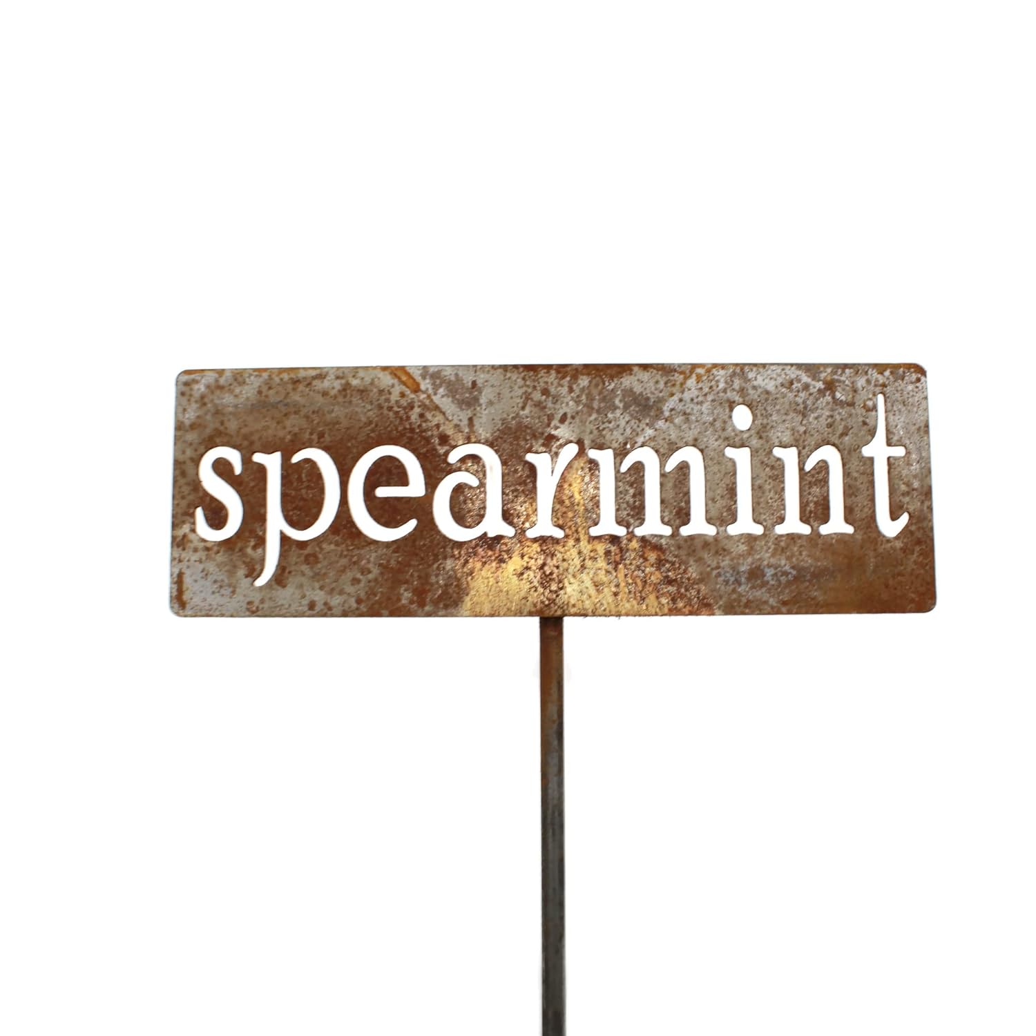 Classic Metal Garden Markers 19 Inches Tall (spearmint, Naturally Rusted)-VerdiqueGarden