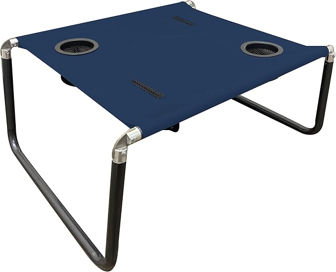 Neso Portable Beach Table with Cup Holders, Cell Phone Pockets, Lightweight for Picnics and Parks (Navy)-VerdiqueGarden