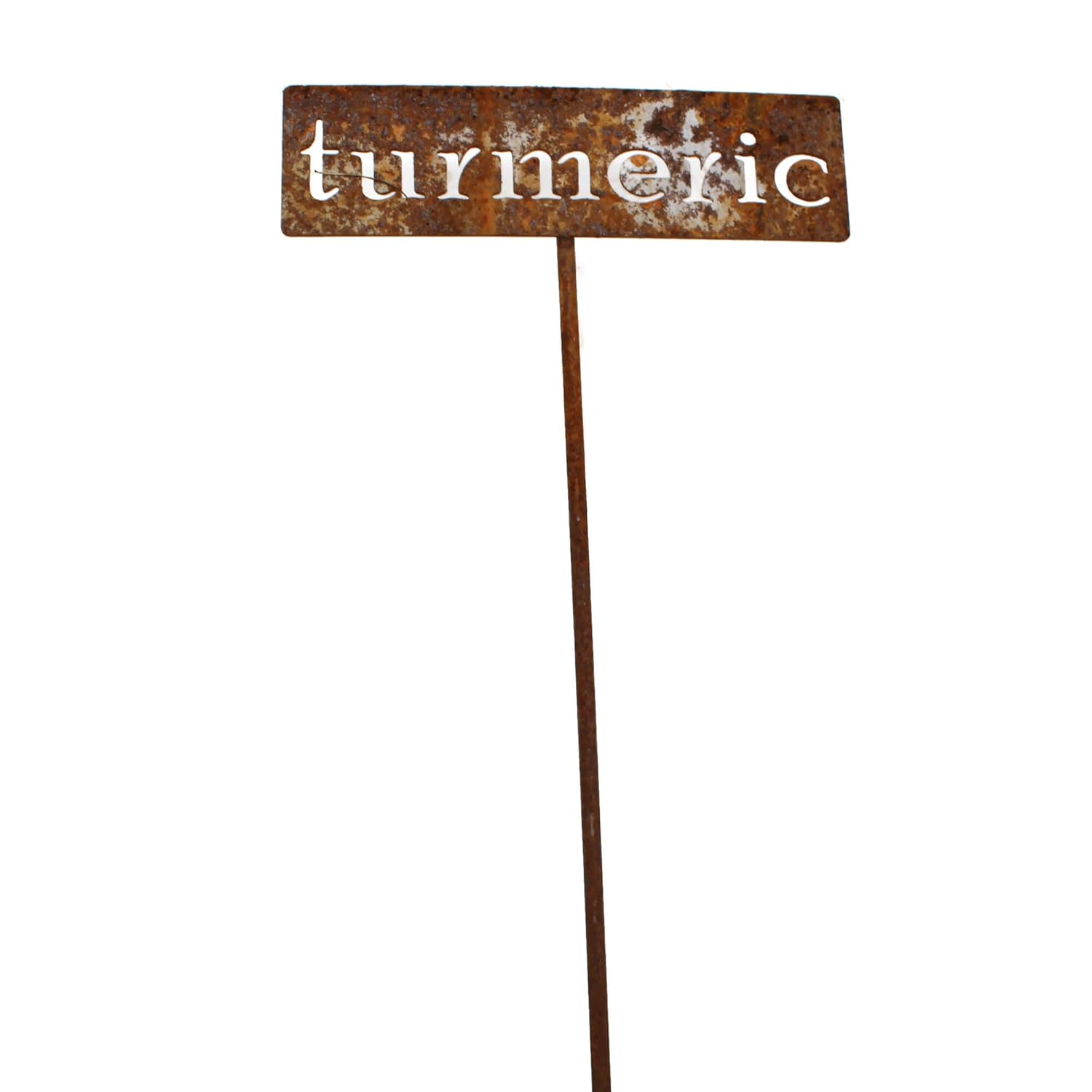 Classic Metal Garden Markers 19 Inches Tall (turmeric, Naturally Rusted)-VerdiqueGarden