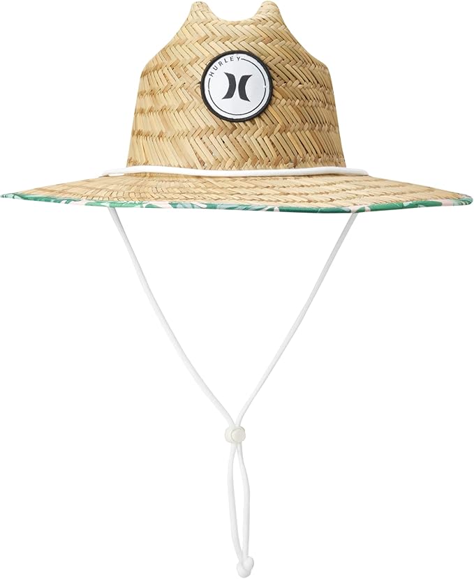 Hurley Women's Straw Hats - Real Straw Hat Medium Brim and Adjustable Chin Strap-VerdiqueGarden